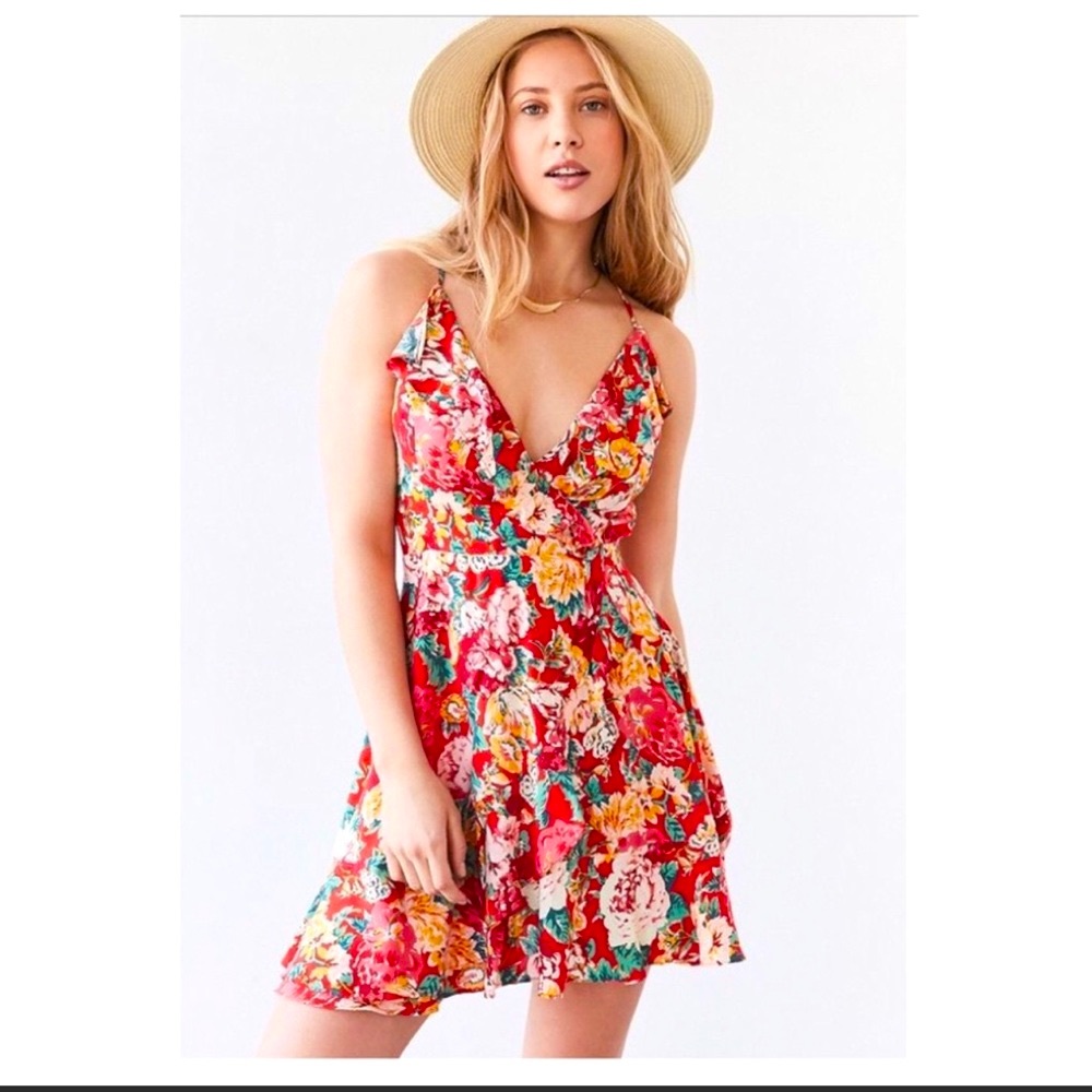 Kimchi Blue Sabina Ruffle flower Wrap Dress